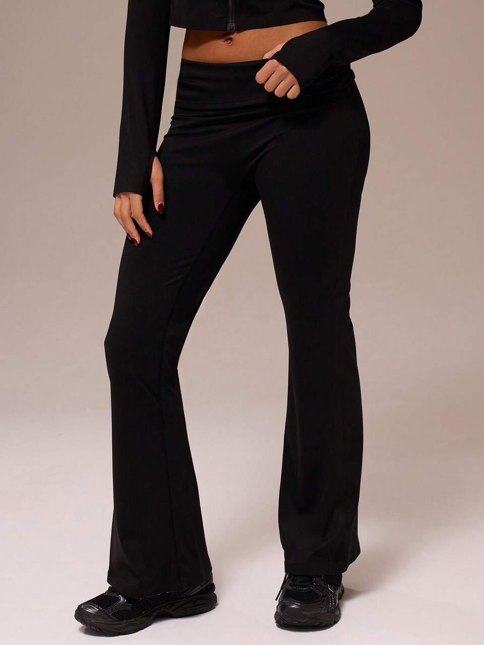 Calça de Ioga com Cintura Dobrável, Ativa, Esportiva, Treino, Academia, Pilates, Fitness, Uso Diário e Casual
