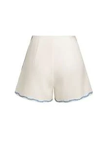 GlowEve 女士休闲度假罗纹条纹蓝色无袖蝴蝶结肩带背心搭配水果印花短裤两件套，夏季 - 彩色 - 查看 8