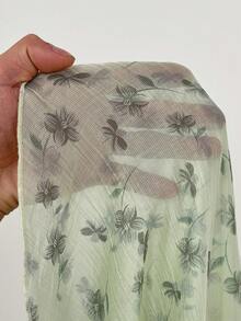 Sweetra Đầm hoa kẻ caro dáng rộng thanh lịch, thắt eo, thích hợp cho mùa xuân/hè. - màu xanh lá - Xem 8