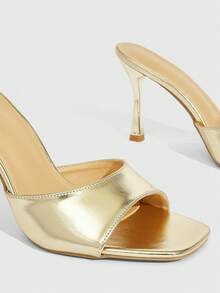 CUCCOO SZL Giày sandal cao gót nữ mùa xuân - Vàng - Xem 5