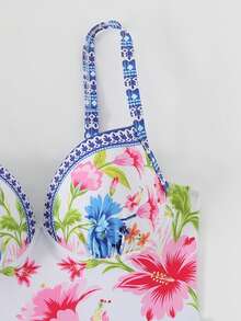 Swim Oasis Bộ đồ bơi liền thân có váy dành cho nữ, đồ bơi in họa tiết thanh lịch cho kỳ nghỉ biển, mùa xuân/hè. - Nhiều màu - Xem 3