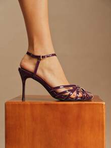 Rosivie 2025 Novos Chegados Sandálias com Tiras e Recortes para Mulheres, Sapatos Romanos Retrô Trançados com Fivela Decorativa - Jujuba - Visão 4