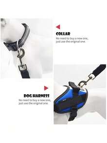 1pc Pet Car Safety Leash, Dog Retractable Traction Rope, Pet Leash, Car Safety Belt Made Of Nylon, Sturdy - Multicolor - View 2