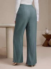 Mulvari Pantalones anchos casuales y sueltos para mujer, color gris, para primavera - Agua verde azul - Ver 2