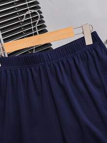 SHEIN 2件套青少年男童休闲宽松舒适品牌logo装饰短袖上衣和短裤套装，春夏款 - 彩色 - 查看 8