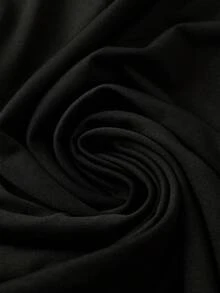 GlowEve CURVE 大码樱桃刺绣装饰抽绳后背纯色T恤，女士休闲日常穿着 - 黑色 - 查看 3