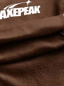 AXEPEAK 加大码男士撞色长袖连帽休闲宽松卫衣 - 彩色 - 查看 5