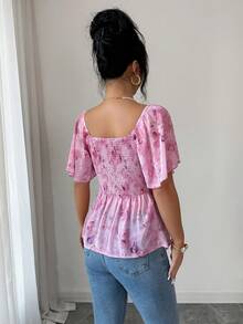 Elenzga Áo kiểu nữ thanh lịch in hình bướm, tay cánh dơi xếp ly, kiểu Pháp ngọt ngào, thời trang, đa năng, duyên dáng và tinh tế. Thích hợp cho nhiều dịp, từ trang phục công sở trang trọng và đi làm, đến những bộ trang phục gợi cảm, phong cách Pháp lãng mạn, những buổi đi chơi thường ngày, kỳ nghỉ, sự kiện theo chủ đề Trung Đông cổ điển, những buổi trà chiều ấm cúng, những bữa tiệc quyến rũ, cũng như Tết Dương lịch, Lễ Tạ ơn và Giáng sinh, Ngày lễ tình nhân và các lễ kỷ niệm khác, mùa xuân/hè. - Hồng - Xem 2