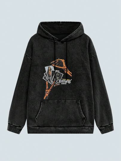 Modcrash 卓天喜 - 复古海报印花男士可水洗连帽衫和运动裤套装