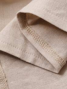 Livesso Spring Raglan Sleeve Hollow Out Beach Tie Waist Women's Mid-Length Dress - Khaki - View 7