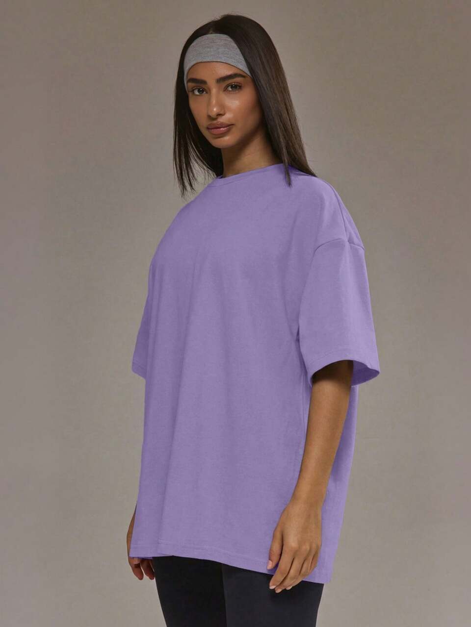 Active Oversized Soft Touch Fleece T-Shirt Padel Autumn Fall Winter Wear Gym Workout