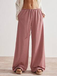 Bohemela 女士休闲条纹宽松直筒裤 - 彩色 - 查看 2