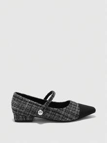 CUCCOO BIZCHIC Women's Stylish And Comfortable Mary Jane Shoes - grey grid - View 2