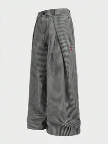 EASEVO Plus Size Men's Casual Everyday Commute Vacation Style Patterned Print Pleated Slant Pocket Loose Wide Leg Pants - Grey - View 1