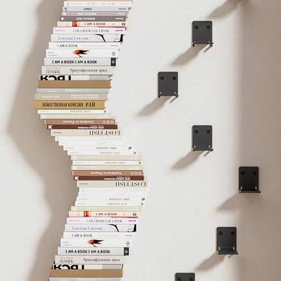1/2/4/8 Packs Modern Invisible Floating Bookshelves, Wall-Hanging Multipurpose Storage Ledges For Home, Office, And Study Room - No Electricity Needed