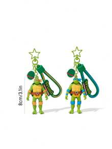 TEENAGE MUTANT NINJA TURTLES | SHEIN Three-Dimensional Creative Bag Pendant, Keychain, Gift - Green - View 3