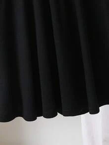 SHEIN Young Girls Solid Color Contrast Fitted Crop Back Cutout Organza Bow Decor Short Sleeve Belted Mini Dress, Fashionable French Elegant, Back To School, Y2K, Sweet & Cool Lady Black And Pink Dress Bow Birthday Dress For Girls Black And Pink Girls Twirl Dress Kids Clothes With Bows Bow Dress For Girls,Kids - Pink - View 8