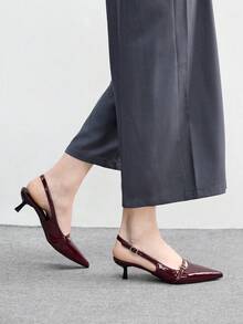 CUCCOO BIZCHIC 女士春季日常穿着高跟鞋 - 酒紅色 - 查看 5