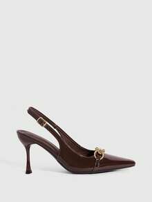 CUCCOO SZL Women's Sexy Pointed High Heels Nightclub Versatile Stiletto Shoes - Coffee Brown - View 2