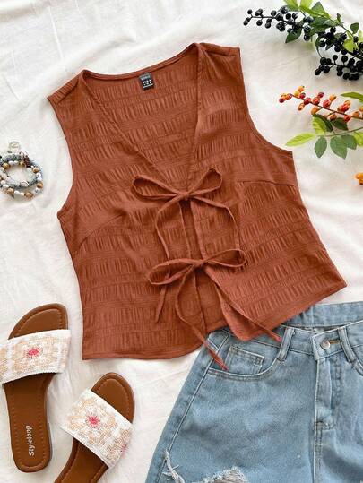 Soleia Camiseta sin mangas elegante con textura de tela, estilo bohemio, tropical, para ocasiones como vacaciones informales, boda, graduación, brunch, Día de San Patricio, vacaciones de primavera, Pascua, festivales de música