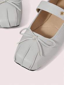 CUCCOO DOLLMOD The Square Toe Is Comfortable, Soft And Elegant, Such As Ballet Shoes, Mary Jane Flats, Women's Models, Spring Shoes, Spring Break, Easter, Suitable For Christmas Wear. Spring Shoes - Light Grey - View 7