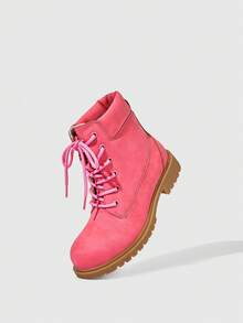 OUTDOORSY Giày bốt cổ thấp buộc dây dành cho nữ, kiểu dáng thường ngày, đa năng. - Màu Hồng  San hô - Xem 4
