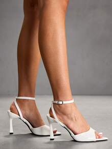 CUCCOO SZL Women's Shoes Adjustable Simple White High-Heeled Sandals, Suitable For Daily Casual Wear, Spring Shoes, Spring Break Easter Dance Heels Prom Heels Summer Shoes - Stone white - View 8