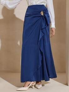 Graceveil Jupe accessoire métallique bleu marine élégante - bleu indigo - Voir 7
