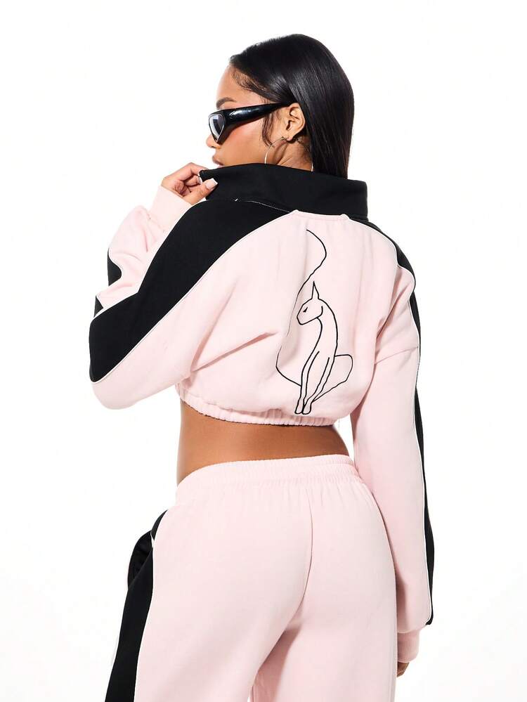 BABYPHAT Cropped Zip Up Hooded Sweatshirt With Funnel Neck And Drawstring For Fall Winter Casual Streetwear Fashion