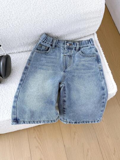 LMoss Kids Young Boy New Fashion Casual Soft Basic Light Blue Denim Baggy Long Jeans Short Spring Summer,For Kids Boys Spring/Summer Dailywear Outfits,Boys Streetwear Outifits,Festival Outfits For Boys,Party Outfits For Boys,Beach Outfits For Boys,Boys Graduation Outfit,Casual Boys Outfits,Summer Vacation Outfits For Boys,Graphic Jeans Boys,Toddler Jeans ,4-Years-Old Boys Jeans ,Casual Jeans ,Summer Jeans