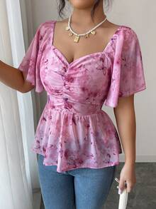 Elenzga Áo kiểu nữ thanh lịch in hình bướm, tay cánh dơi xếp ly, kiểu Pháp ngọt ngào, thời trang, đa năng, duyên dáng và tinh tế. Thích hợp cho nhiều dịp, từ trang phục công sở trang trọng và đi làm, đến những bộ trang phục gợi cảm, phong cách Pháp lãng mạn, những buổi đi chơi thường ngày, kỳ nghỉ, sự kiện theo chủ đề Trung Đông cổ điển, những buổi trà chiều ấm cúng, những bữa tiệc quyến rũ, cũng như Tết Dương lịch, Lễ Tạ ơn và Giáng sinh, Ngày lễ tình nhân và các lễ kỷ niệm khác, mùa xuân/hè. - Hồng - Xem 7