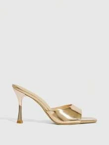 CUCCOO SZL Sandalias de tacón para mujer - Champán - Ver 4
