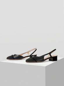 MOTF WOMEN'S COMFORTABLE SLIP-ON CHUNKY HEEL LOAFERS, VERSATILE FOR DAILY COMMUTE VALENTINE'S DAY - Black - View 3