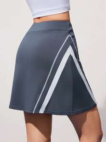Gameset SHEIN Sport Women's Golf Skort - Built-In Shorts With Pockets, Color-Blocking Style, Suitable For Tennis & Fitness - Multicolor - View 2