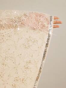 Al Najma Áo Abaya dài tay thanh lịch màu trơn phối sequin dành cho nữ - trắng - Xem 7