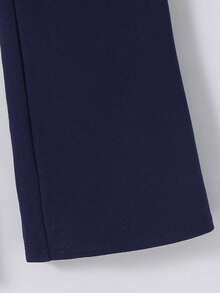 Tween Girls 2-Piece Set:Navy Blue Striped Collared Blouse & Flare Pants,Summer Casual School Outfit,Back-To-School,Holiday,Party Vacation Clothes - Blue and White - View 8