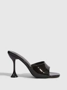 CUCCOO SZL Sandal Mule Hak Tinggi untuk Pakaian Sehari-hari Wanita, Cocok untuk Natal, Musim Semi, dan Musim Panas. - Cermin kopi dalam - View 4