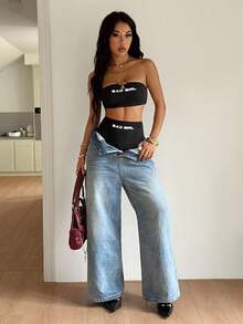 Coolane 女士夏季街头服饰黑色上学辣妹运动基本款弹力黑色修身高腰弹力毛衣黑色短裤 2 件套/两件套，狂野装扮 - 黑色 - 查看 4