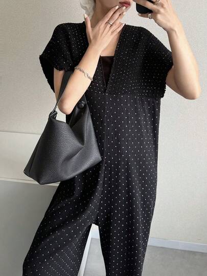 FRIFUL 여성용 솔리드 컬러 루즈 캐주얼 민소매 점프수트, 봄과 여름에 다용도