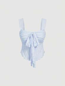SHEIN MOD Bộ 2 món gồm áo hai dây ren màu hồng và chân váy dài cho nữ, thanh lịch, dễ thương, lãng mạn. - Màu tím hoa cà - Xem 9