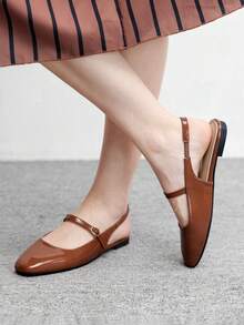 CUCCOO BIZCHIC Brown Mary Jane Flat Shoes - Brown - View 3