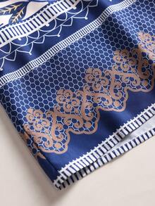 GlowEve Blue Vacation Floral Print Wrap Cami Mini Dress, Casual Daily Holiday Dress, Spring/Summer - Multicolor - View 4