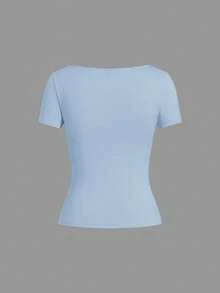 SHEIN EZwear 5pcs/Set Multicolor Knit Women T-Shirts, Spring/Summer - Multicolor - View 9
