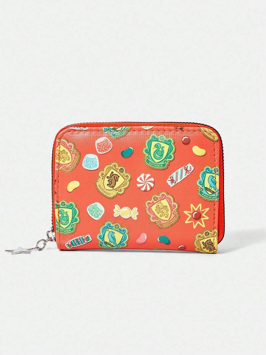 HARRY POTTER X SHEIN 一款时尚便携的大容量收纳钱包 - 紅色 - 查看 1