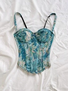 Soleia 女士花卉提花系带时尚吊带背心，度假必备 - 彩色 - 查看 5