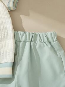 Souflis Souflis 2pcs Young BoyShort Sleeve Shirt And Shorts Set, Spring/Summer - Green - View 4