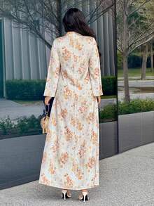 Al Najma 女士优雅缺角领印花喇叭袖连衣裙 - 彩色 - 查看 2