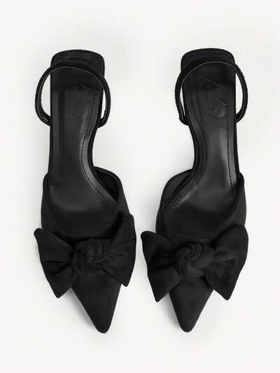 CUCCOO CHICEST Women Shoes Four Seasons New Big Bow Design Pointed Toe Thin Heel High Heel Sexy Elegant Elegant Fashion Fleece Fabric Women's High Heel Shoes Strap Dress Shoes Dating Afternoon Tea Party Dinner Wedding Party Wear Wedding Shoes Spring Shoes Bride Shoes