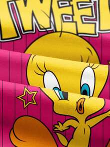 LOONEY TUNES X SHEIN 女士短袖修身T恤 - 白色 - 查看 4