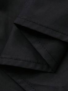 FRIFUL Blusa holgada y versátil de unicolor negro con parches y tela de encaje 3D plisada, para primavera/verano - Negro - Ver 7